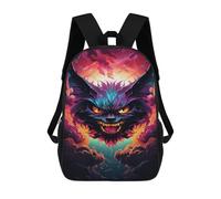 sinyumoney Fiery Demon Cat Artwork Sacs À Dos 17 Pouces Pour Enfants, Sacs D'école Imprimés En 3D Pour Élèves Du Primaire Et Du Collège, Garçons Et Filles