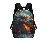sinyumoney Fiery Dragon Head -2 Sac À Dos Scolaire Imprimé En 3D, Sac À Dos Décontracté Pour Enfants, Sac D'école Imprimé En 3D Pour Garçons, Primaire Et Collège 17inch