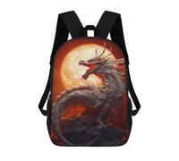 sinyumoney Fiery Dragon Moonlit Majesty Sacs À Dos Décontractés Pour Enfants, Sacs D'école Pour Adolescents, Filles Et Garçons, Sacs À Dos Pour Livres 17inch