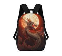 sinyumoney Fiery Dragon Moonlit Sky Sacs À Dos Imprimés En 3D Pour Enfants, Sacs D'école Tendance Pour Garçons, Élèves Du Primaire Et Du Collège 17inch