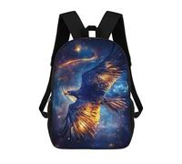 sinyumoney Fiery Eagle in Space Sac À Dos Scolaire Pour Adolescents, Imprimé En 3D, Ajustable, À Poches Tendance, Pour Enfants, Garçons, Filles, Étudiants Et Adolescents 17inch