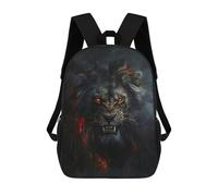 sinyumoney Fiery Lion Art Print Sacs À Dos Tendance Imprimés En 3D 17inch Sac D'école Décontracté Pour Enfants, Garçons, Élèves Du Primaire Et Du Collège