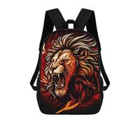 sinyumoney Fiery Lion Roar Artwork Sac À Dos Scolaire Imprimé En 3D Pour Enfants, Sac À Dos De Voyage Tendance Et Décontracté Pour Écoliers 17inch