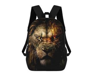 sinyumoney Fiery Lion's Gaze Sac À Dos Scolaire Pour Enfants, Imprimé En 3D, Pour Garçons, Élèves Du Primaire Et Du Collège 17inch