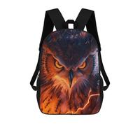 sinyumoney Fiery Owl Portrait -1 Sac À Dos Scolaire Pour Enfants, Imprimé En 3D, Sac À Dos Tendance Pour Garçons, Élèves Du Primaire Et Du Collège 17inch