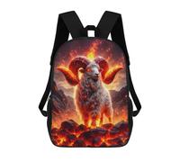sinyumoney Fiery Ram Sacs À Dos Imprimés En 3D Pour Enfants, Sacs D'école Tendance Pour Garçons, Sacs De Voyage, Sacs Scolaires Pour Élèves Du Primaire 17inch