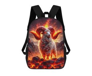 sinyumoney Fiery Ram Sacs À Dos Imprimés En 3D Pour Enfants, Sacs D'école Tendance Pour Garçons, Sacs De Voyage, Sacs Scolaires Pour Élèves Du Primaire 17inch