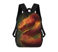 sinyumoney Fiery Serpent Artwork Sacs À Dos Tendance Imprimés En 3D 17inch Sac D'école Décontracté Pour Enfants, Garçons, Élèves Du Primaire Et Du Collège