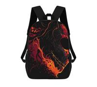 sinyumoney Fiery Skull Abstract Art Sac À Dos Enfant, Cartable Imprimé En 3D Pour Garçons Et Adolescents 17inch