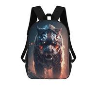 sinyumoney Fiery Tiger Portrait -1 Sacs À Dos Pour Enfants, Cartables Imprimés En 3D, Sacs À Dos Pour Élèves Du Primaire Et Du Collège (garçons Et Filles) 17inch