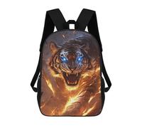 sinyumoney Fiery Tiger Roar Sacs À Dos Tendance Imprimés En 3D 17inch Sac D'école Décontracté Pour Enfants, Garçons, Élèves Du Primaire Et Du Collège