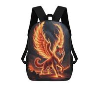 sinyumoney Fiery Winged Wolf Sacs À Dos Imprimés En 3D 17inch Sac À Dos Scolaire Pour Enfants, Sac À Dos Décontracté Pour La Journée, Sac De Voyage Décontracté Pour Les Élèves Du Collège