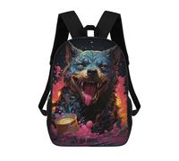 sinyumoney Fiery Wolf Artwork Sacs À Dos Scolaires Pour Garçons Et Filles, Sacs À Dos Décontractés Pour Le Sport, Sacs À Dos De Grande Capacité Pour L'école Primaire 17inch