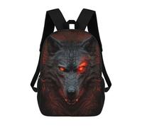 sinyumoney Fiery Wolf Portrait Sacs À Dos Décontractés Pour Enfants, Sacs D'école Pour Adolescents, Filles Et Garçons, Sacs À Dos Pour Livres 17inch