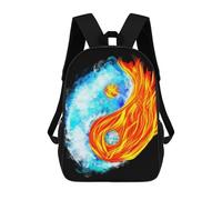 sinyumoney Fire And Ice Yin Yang Sacs À Dos Pour Enfants, Cartables Imprimés En 3D, Sacs À Dos Pour Élèves Du Primaire Et Du Collège (garçons Et Filles) 17inch