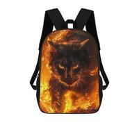 sinyumoney Fire Black Cat Sac À Dos En Peluche À Motif Dessin Animé, Sac À Dos 3D Pour Enfants, Idée Cadeau D'anniversaire Pour Garçons Et Filles 17inch