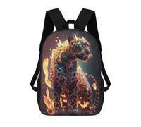 sinyumoney Fire Flames Fantasy Jaguar Sacs À Dos Imprimés En 3D 17inch Sac À Dos Scolaire Pour Enfants, Sac À Dos Décontracté Pour La Journée, Sac De Voyage Décontracté Pour Les Élèves Du Collège