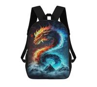 sinyumoney Fire & Ice Dragon Art Print Sacs À Dos Pour Enfants, Sac À Dos Scolaire Imprimé En 3D Pour Enfants, Sac À Dos De Voyage, Sac À Livres Pour Enfants 17inch Sac D'école