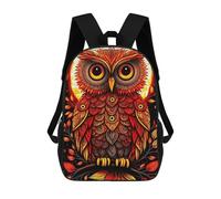 sinyumoney Fire Owl Artwork Sacs À Dos Décontractés Pour Enfants, Sacs D'école Pour Adolescents, Filles Et Garçons, Sacs À Dos Pour Livres 17inch