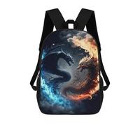 sinyumoney Fire Vs. Ice Dragons Art Print Sacs À Dos Pour Enfants 17inch Sac À Dos Scolaire, Sac D'école Imprimé En 3D Pour Garçons, Élèves Du Primaire Et Du Collège