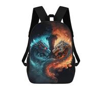 sinyumoney Fire Vs Ice Dragons Yin Yang Art Print Sacs À Dos Imprimés En 3D Pour Enfants, Sacs D'école Tendance Pour Garçons, Élèves Du Primaire Et Du Collège 17inch