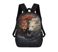 sinyumoney Fire Vs. Ice Tiger Battle Sac À Dos Scolaire Pour Enfants, 43 Cm (17 Pouces), Imprimé En 3D, Pour Garçons, Élèves Du Primaire Et Du Collège