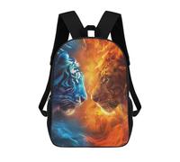 sinyumoney Fire Vs Ice Tiger Vs Lion Sacs À Dos Pour Enfants 17inch Sac À Dos Scolaire, Sac D'école Imprimé En 3D Pour Garçons, Élèves Du Primaire Et Du Collège