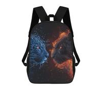 sinyumoney Fire Vs. Ice Wildlife Energy Battle Sac À Dos Imprimé En 3D, Sac D'école Décontracté Et Tendance Pour Enfants, Sac D'école Pour Garçons, Collégiens 17inch