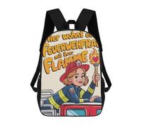 sinyumoney Firefighter Woman with Flame Sac À Dos, Cartable Imprimé En 3D, Sac À Goûter, Sac À Dos De Voyage, Sac À Dos Entre Amis, Sac À Dos Scolaire Pour Filles Et Garçons 17inch