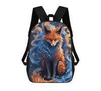 sinyumoney Flame And Ice Fox Artwork Sac À Dos Enfant, Cartable, Sac D'école, Motif Dessin Animé 3D, Sac Pour Ordinateur Portable, Pour Garçons Et Filles 17inch