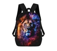 sinyumoney Flame And Ice Lion Portrait -1 Sac À Dos Scolaire Pour Enfants, Imprimé En 3D, Sac À Dos Tendance Pour Garçons, Élèves Du Primaire Et Du Collège 17inch