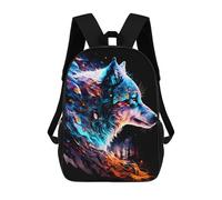 sinyumoney Flame Wolf Artwork -1 Sac À Dos Imprimé 3D Pour Enfants, Sac À Dos Léger Pour Écoliers Et Écoliers, Sac À Goûter Pour La Crèche 17inch