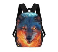 sinyumoney Flame Wolf Fantasy Artwork Sacs À Dos 17 Pouces Pour Enfants, Sacs D'école Imprimés En 3D Pour Élèves Du Primaire Et Du Collège, Garçons Et Filles