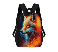 sinyumoney Flame Wolf Portrait -1 Sac À Dos Scolaire Pour Enfants, Imprimé En 3D, Tendance Et Décontracté, Pour Garçons, Élèves Du Primaire Et Du Collège 17inch