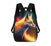 sinyumoney Flaming Fox Artwork Sac À Dos Scolaire Enfant Tendance Et Décontracté, Sac À Dos Imprimé En 3D Pour Garçon, Grand Sac À Dos 17inch