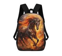sinyumoney Flaming Horse Artwork -4 Sac À Dos Imprimé 3D Pour Enfants, Sac À Dos Léger Pour Écoliers Et Écoliers, Sac À Goûter Pour La Crèche 17inch