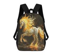 sinyumoney Flaming Horse Fantasy Artwork Sacs À Dos Imprimés En 3D Pour Enfants, Sacs D'école Tendance Pour Garçons, Élèves Du Primaire Et Du Collège 17inch