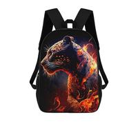sinyumoney Flaming Leopard Artwork Sac À Dos Enfant, Sac D'école, Sac À Dos Imprimé 3D Avec Motif De Dessin Animé, Grande Capacité, Pour Garçons Et Filles 17inch