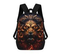 sinyumoney Flaming Lion Artwork -2 Sac À Dos En Peluche À Motif Dessin Animé, Sac À Dos 3D Pour Enfants, Idée Cadeau D'anniversaire Pour Garçons Et Filles 17inch