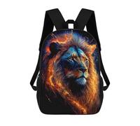sinyumoney Flaming Lion Artwork -4 Sac À Dos Imprimé En 3D, Sac D'école Décontracté Et Tendance Pour Enfants, Sac D'école Pour Garçons, Collégiens 17inch