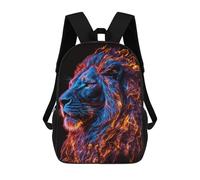 sinyumoney Flaming Lion Artwork Sac À Dos Enfant, Cartable, Sac D'école, Motif Dessin Animé 3D, Sac Pour Ordinateur Portable, Pour Garçons Et Filles 17inch