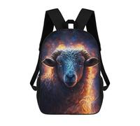 sinyumoney Flaming Ram Art Print 17inch Sacs À Dos Scolaires Imprimés En 3D - Sacs À Dos Tendance Pour Garçons Du Primaire Et Du Collège