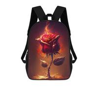 sinyumoney Flaming Rose Artwork-6 Sac À Dos Scolaire Enfant Tendance Et Décontracté, Sac À Dos Imprimé En 3D Pour Garçon, Grand Sac À Dos 17inch