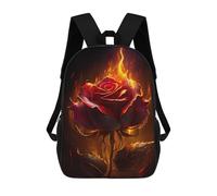 sinyumoney Flaming Rose Artwork Sacs À Dos Pour Enfants, Sac À Dos Scolaire, Sac À Dos Imprimé En 3D Pour Enfants, Sac À Dos De Voyage, Sac À Livres, Sac D'école Pour Enfants 17inch