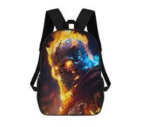 sinyumoney Flaming Skull Artwork -4 Sac À Dos Scolaire Imprimé En 3D Pour Enfants, Sac À Dos De Voyage, Sac Tendance Et Décontracté Pour Écoliers 17inch