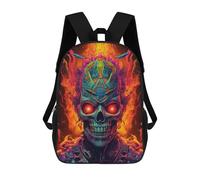 sinyumoney Flaming Skull Artwork -7 Sacs À Dos Décontractés Pour Enfants, Sacs D'école Pour Adolescents, Filles Et Garçons, Sacs À Dos Pour Livres 17inch