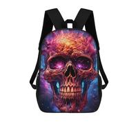 sinyumoney Flaming Skull Artwork Sac À Dos Imprimé En 3D, Sac D'école Décontracté Et Tendance Pour Enfants, Sac D'école Pour Garçons, Collégiens 17inch