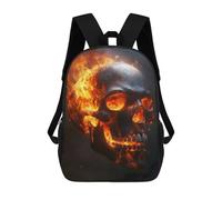 sinyumoney Flaming Skull Sacs À Dos Pour Enfants, Cartables Imprimés En 3D, Sacs À Dos Pour Élèves Du Primaire Et Du Collège, Garçons Et Filles 17inch