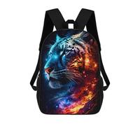 sinyumoney Flaming Tiger Artwork -10 Sacs À Dos Scolaires Pour Garçons Et Filles, Sacs À Dos Décontractés Pour Le Sport, Sacs À Dos De Grande Capacité Pour L'école Primaire 17inch