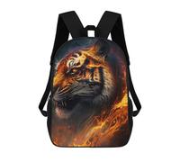 sinyumoney Flaming Tiger Artwork -12 Sac À Dos Pour Garçons Et Adolescents, Sacs À Dos Pour Filles, Sacs À Dos Pour Tout-petits, Sacs À Livres Pour L'école Primaire Et Le Collège 17inch